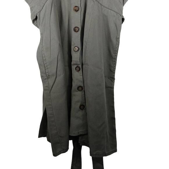 New Quince Vintage Wash Tencel Button Front Dress Olive Women’s Small 3907-M - Picture 6 of 11
